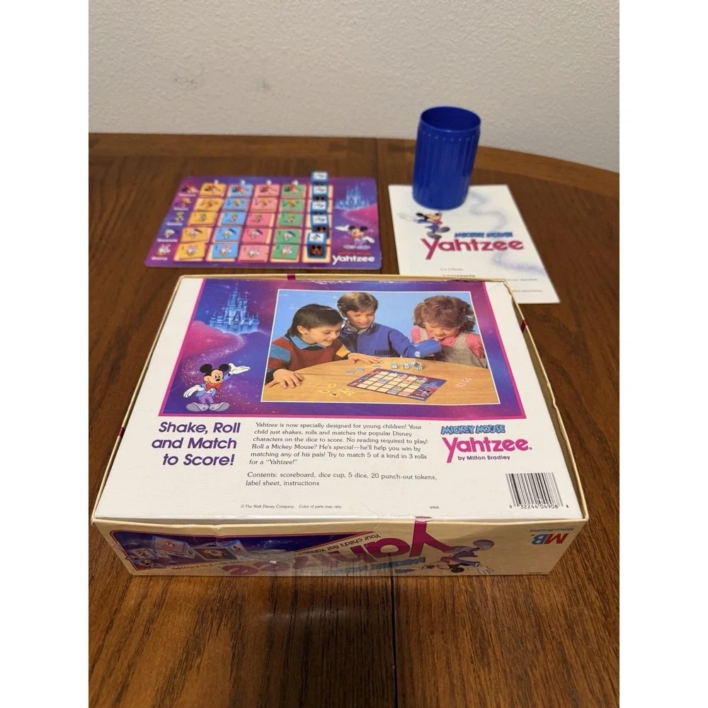 Mickey Mouse Vintage Yahtzee Game 1988 Milton Bradley Disney, COMPLETE! - Picture 5 of 5